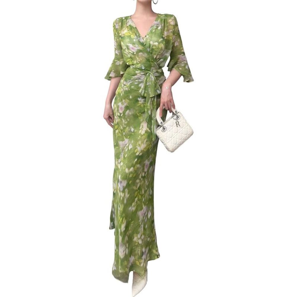 Burryco Womens  Maxi Dress, Green